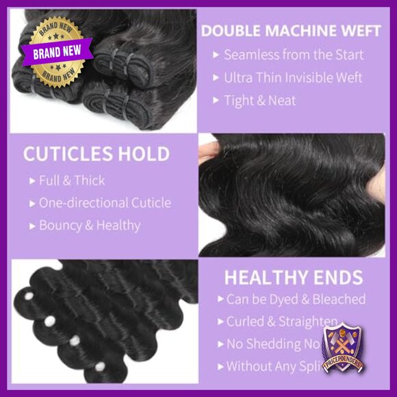 16A Raw Human Hair Bundles Body Wave Extensions 18-24 Inch Virgin Hair